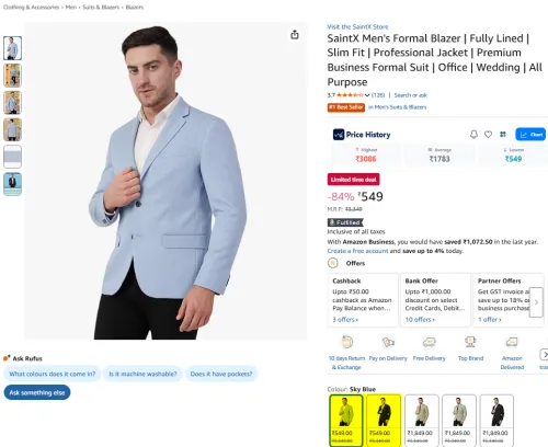 Image of SaintX Men's Formal Blazer