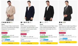 SaintX MenS Formal Blazer at minimum 60% Discount