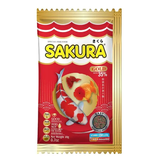 Image of Sakura Goldfish Food | 20 g, Micro 1mm Pellets | Colour & Immunity Enhancing | Astaxanthin, Krill & Vitamin Complex Form