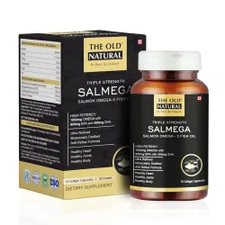 Salmega Triple Strength Salmon Fish Oil 1000mg – 600mg EPA & 400mg DHA with Vitamin E | High Potency Omega 3 Capsules fo