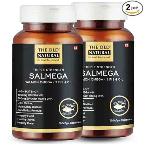 Image of Salmega Triple Strength Salmon Omega-3 Fish Oil 1800 mg – 60 Softgels, Po2