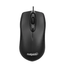Salpido M35 Wired USB Mouse – Optical-Mechanical Technology, Ergonomic Design, 1200 DPI, 3 Buttons, Plug-and-Play, 1-Year Warranty (Black)