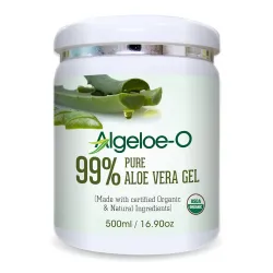 Salvia ALGELOE - 99% Pure Organic Aloe Vera Gel - Skin & Hair Care - Soothing & Hydrating - Paraben & Sulfate-Free - 500