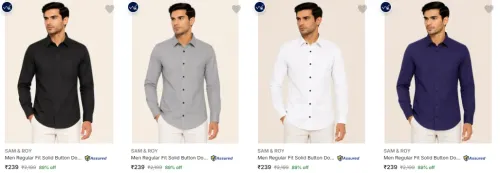 Image of SAM & ROY men's shirt at minimum 83% Discount
