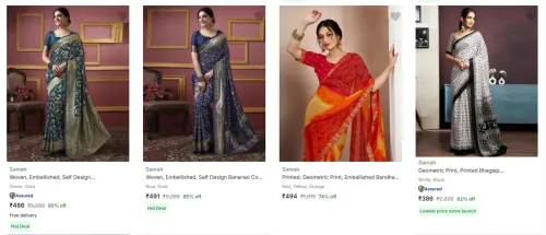 Image of Samah Women's Saree minimum at 70% Off
