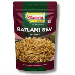 Samrat | Ratlami Sev Bhujia Hot Slims Magic of Spicy & Crispy Taste in Flavorful Namkeen Snacks | Ghar Jaisi Hi Namkeen 