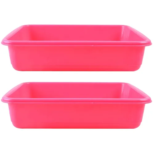 Image of Samruddhi Plastic Bathroom Silk Tray (Pink, Set of 2)