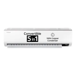 Samsung 1.5 Ton 5 Star (5-in-1 Convertible Cooling, AR18CYNZABE, Stabilizer Free Operation, Copper, Inverter Split AC, W
