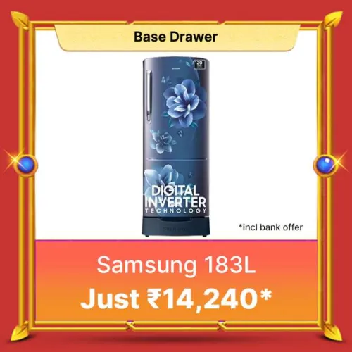 Image of Samsung 183 L Refrigerator @ ₹14240 on Flipkart big Billion Days Sale