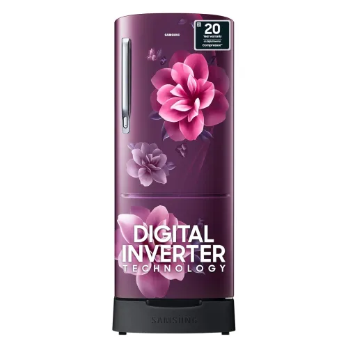 Image of Samsung 183 L, 4 Star, Digital Inverter, Direct-Cool Single Door Refrigerator (RR20C1824CR/HL, Red, Camellia Purple, Bas