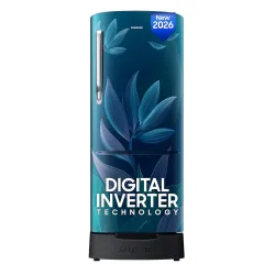Samsung 183 L, 4 Star, Digital Inverter, Direct-Cool Single Door Refrigerator (RR20H28249U/NL, Paradise Bloom Blue, Base