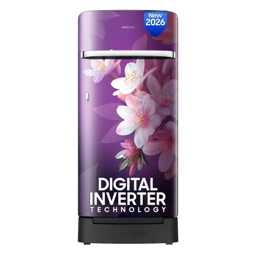 Image of Samsung 189 L, 5 Star, Digital Inverter, Direct-Cool Single Door Refrigerator (RR21H2H25WB/HL, Wild Lily Blue, Base Stan