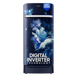Samsung 189 L, 5 Star, Digital Inverter, Direct-Cool Single Door Refrigerator (RR21H2H25UZ/HL, Midnight Blossom Blue, Ba