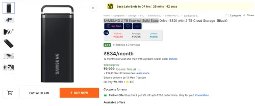 Image of SAMSUNG 2 TB External Solid State Drive