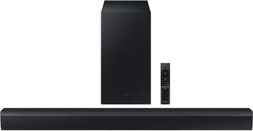 Image of Samsung (HW-B45E/XL) 3 speakers Wireless Subwoofer, Dolby Digital and DTS Virtual X 300 W Bluetooth Soundbar (Black, 2.1