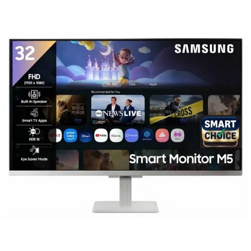 Image of Samsung 32" (80cm) M5 Smart Monitor with Smart TV Experience