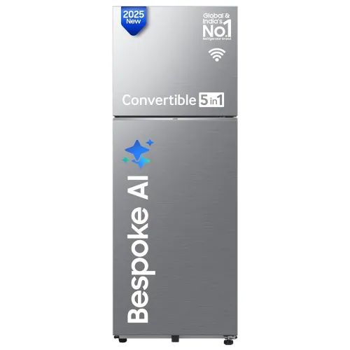 Image of Samsung 350 L, 3 Star, Convertible 5-in-1, Digital Inverter, Frost Free Double Door, WiFi Enabled Bespoke AI Refrigerato