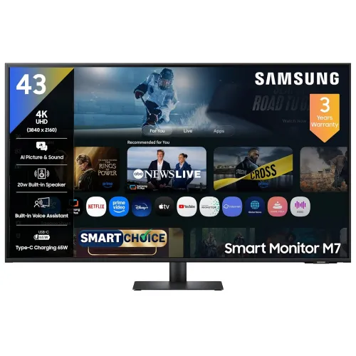 Image of Samsung 43\'(1.08m) 4K M7 Vision AI Smart Monitor (Smartchoice) | UHD 3840 x 2160 | Smart TV Experience with AI Picture 