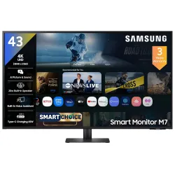 Samsung 43\(1.08m) 4K M7 Vision AI Smart Monitor (Smartchoice) | UHD 3840 x 2160 | Smart TV Experience with AI Picture 