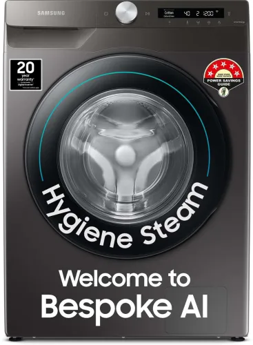 Image of Samsung 7 kg 5 Star, AI Control, Wi-Fi, Digital Inverter Fully Automatic Front Load with In-built Heater Silver (WW70T50