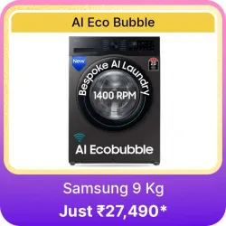 Samsung 9 kg Washing Machine @ ₹27490 on Flipkart big Billion Days Sale