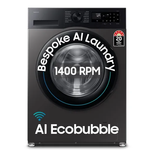 Image of Samsung 9 kg, 5 star, AI EcoBubble, Super Speed, Wi-Fi, Hygiene Steam with Inbuilt Heater, Digital Inverter, Fully-Autom