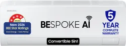 Samsung Bespoke AI 2026 Model 1.5 ton 4 Star Split Inverter with Wi-fi Energy Saving, Voice Control, Powerful Cooling, C