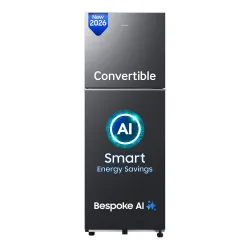 Samsung 236 L, 3 Star, Bespoke AI, Convertible, Digital Inverter Frost Free Double Door Refrigerator (RT80H28U3FHL, Black DOI, 2026 Model)