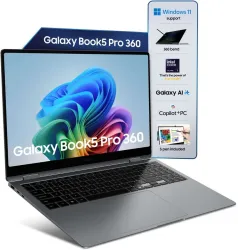 Samsung Galaxy Book5 Pro 360 AI PC Full Metal Chasis Intel Core Ultra 7 258V - (32 GB/1 TB SSD/Windows 11 Home) NP960QHA