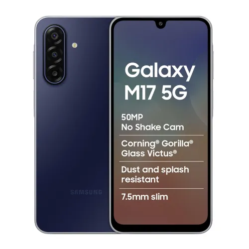 Image of Samsung Galaxy M17 5G Mobile (Sapphire Black, 4GB RAM, 128GB Storage) 