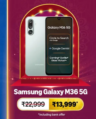 Image of Samsung Galaxy M36 5G @ ₹13999 on Big Billion Day Sale