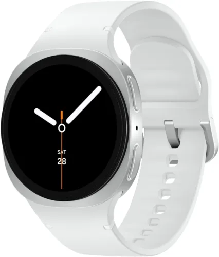 Image of Samsung Galaxy Watch8 (44mm, Bluetooth) (White Strap, Large)