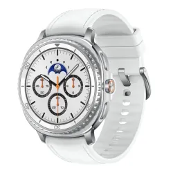 Samsung Galaxy Watch8 Classic (46mm LTE, White) with 3nm Processor | Dual GPS | Sapphire Glass & Stainless Steel | 5ATM & IP68 | BP, ECG, IHRN & Vascular Load Monitoring | Anti-oxidant Index