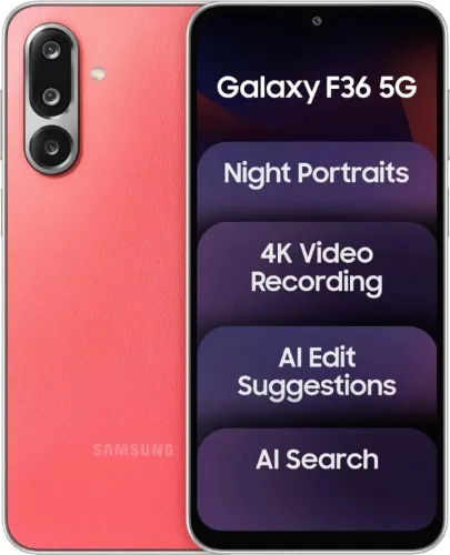 Image of Samsung Galaxy F36 5G (Coral Red, 128 GB) (6 GB RAM)
