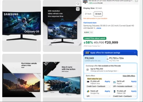 Image of Samsung Odyssey G5 32-inch QHD Monitor