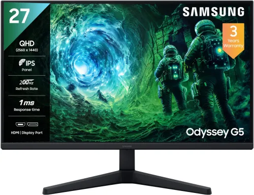 Image of Samsung Odyssey G5 68.4 cm (27 inch) Quad HD LED Backlit IPS Panel with HDR10