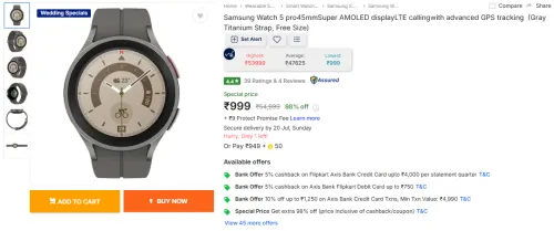 Image of Samsung Watch 5 Pro 45mm Super AMOLED Display