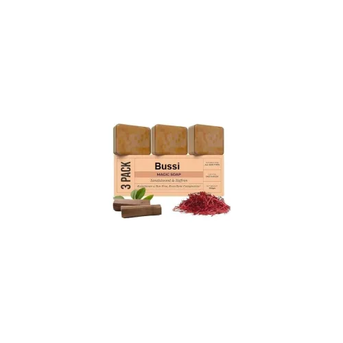 Image of Sandalwood & Saffron Ghar Magic Soaps For Bath (Pack Of 3) | Paraben Free | Chandan & Kesar Bath Ghar Soap | 