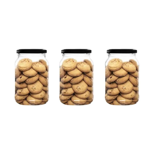 Image of SAND DUNE Storage Glass Jar Set(500ml, Pack of 3)