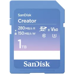 SanDisk Creator SD UHS-II Card 1TB, Read speeds up to 280MB/s