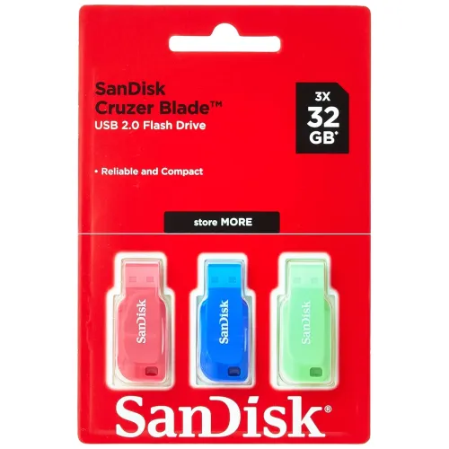 Image of SanDisk Cruzer Blade 32GB USB Flash Drive (3-Pack)