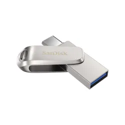 SANDISK Mobile Pen Drive Luxe 64GB, USB Type A & USB C Connector, Up to 400MB/s R, Silver