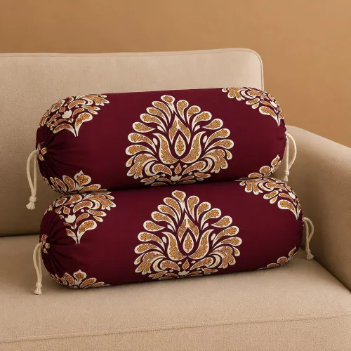 Image of Sands® Cotton Bolster/Pillow Covers| Round Bedside Long Pillow Cover|King Size Covers|Dewan Pillow Cover Set 16 X 32 