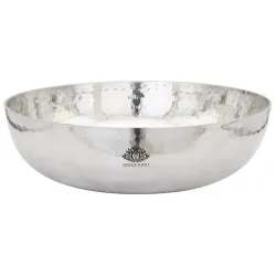 Sandwich Bottom Heavy Guage Stainless Steel Kadhai Cookware, Tasla (Without Handle),2500 ml (Size 12)