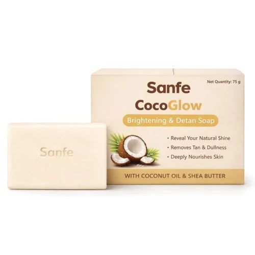Image of Sanfe CocoGlow Soap for Cleansing & Moisturizing | Coconut Oil & Shea Butter