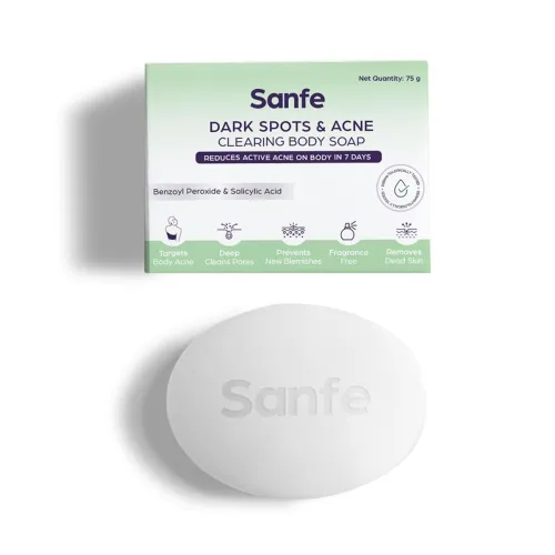 Image of Sanfe Dark Spots & Acne Clearing Body Soap | Prevents Body Acne, Bumpy Skin & Fades Dark Spots | Salicylic Acid 2% W/W, 