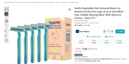 Image of Sanfe Disposable Hair Removal Razor for Women Po5