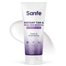 Sanfe Instant Tan & Dead Skin Removal Exfoliating Gel | Visibly Removes Tan | AHA Exfoliation in Minutes | Smooth & Brig