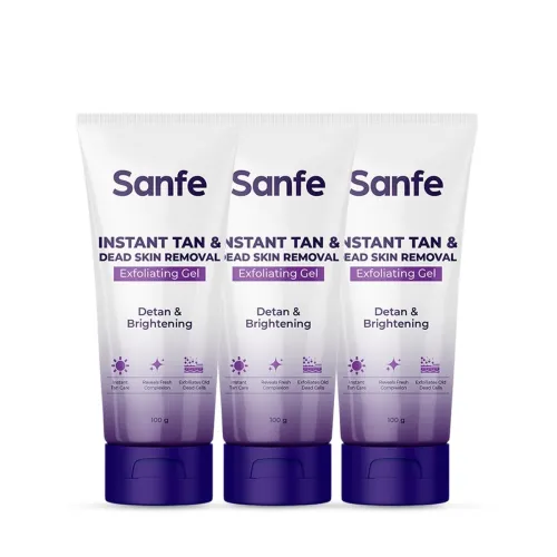 Image of Sanfe Instant Tan & Dead Skin Removal Exfoliating Gel 100g Pack of 3