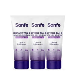 Sanfe Instant Tan & Dead Skin Removal Exfoliating Gel 100g Pack of 3